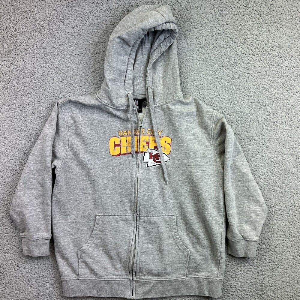 NFL Kansas City Chiefs Team Apparel Women's Gray XL Zip Up Jacket